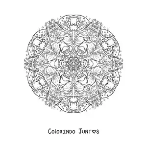 Desenho para colorir de mandala de borboletas para crianças