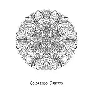 Desenho para colorir de mandala de insetos para crianças