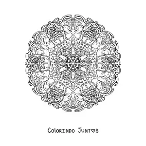 Desenho para colorir de mandala de coelhos no Halloween para crianças