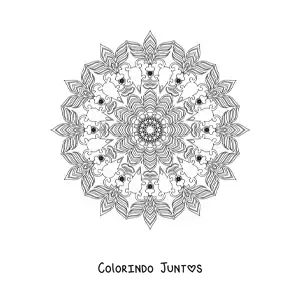Desenho para colorir de mandala relaxante para adultos