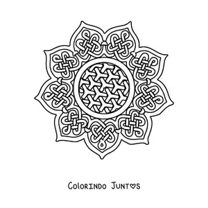 Desenho para colorir de mandala celta
