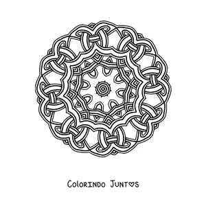 Desenho para colorir de mandala celta
