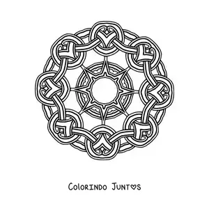Desenho para colorir de mandala celta