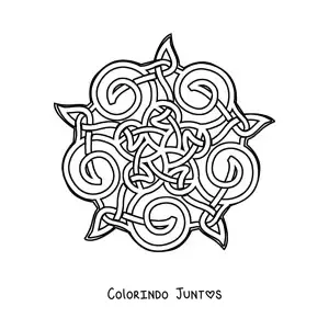 Desenho para colorir de mandala celta