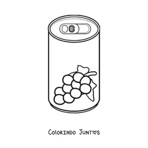 Desenho para colorir de uma lata de refrigerante de uva