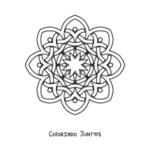Desenho para colorir de mandala celta