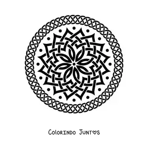 Desenho para colorir de mandala celta