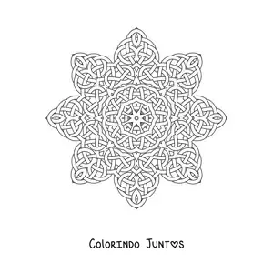 Desenho para colorir de mandala celta