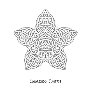 Desenho para colorir de mandala celta