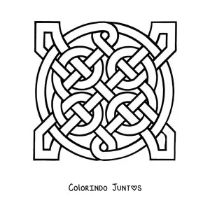 Desenho para colorir de mandala de nó celta