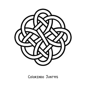 Desenho para colorir de mandala de nó celta