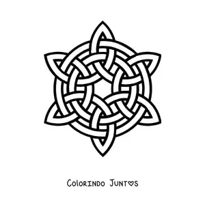 Desenho para colorir de mandala de nó celta