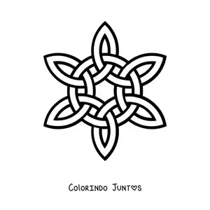 Desenho para colorir de mandala de nó celta