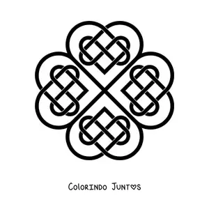 Desenho para colorir de mandala de nó celta