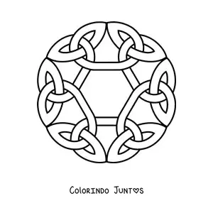 Desenho para colorir de mandala de nó celta