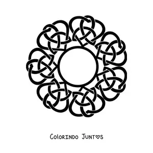 Desenho para colorir de mandala de nó celta
