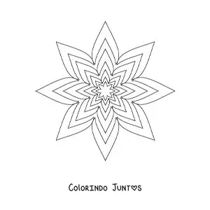Desenho para colorir de mandala de estrela fácil