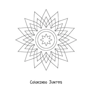 Desenho para colorir de mandala de estrela fácil