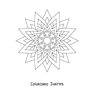 Desenho para colorir de mandala de estrela fácil