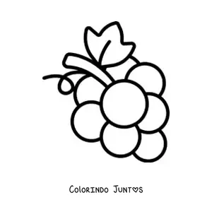 Desenho para colorir de um cacho de uvas pequeno