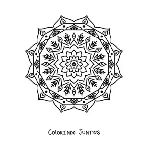Desenho para colorir de mandala de estrela fácil