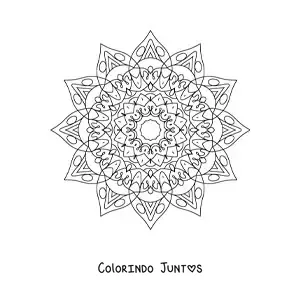 Desenho para colorir de mandala de estrela difícil