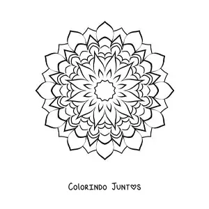 Desenho para colorir de mandala de estrela difícil