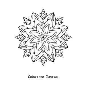 Desenho para colorir de mandala de estrela difícil