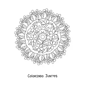 Desenho para colorir de mandala de coelho da Páscoa para crianças