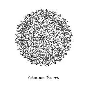 Desenho para colorir de mandala de coelho da Páscoa
