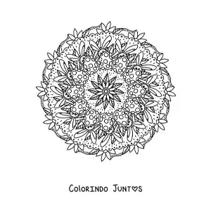 Desenho para colorir de mandala de coelho da Páscoa