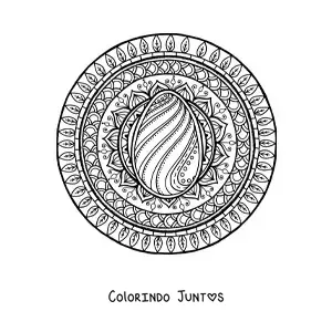 Desenho para colorir de mandala de ovo de Páscoa