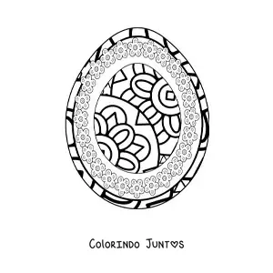 Desenho para colorir de mandala de ovo de Páscoa para crianças