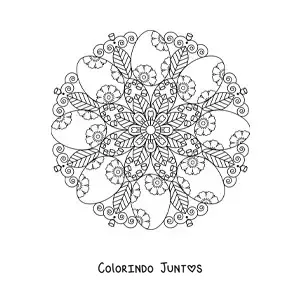 Desenho para colorir de mandala de ovos de Páscoa