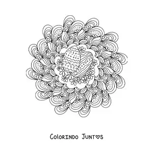Desenho para colorir de mandala de ovos de Páscoa