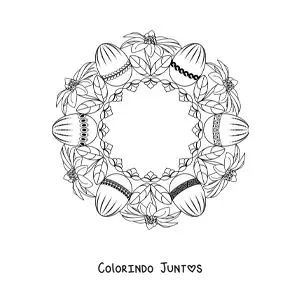 Desenho para colorir de mandala de ovos de Páscoa