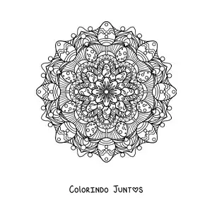 Desenho para colorir de mandala de ovos de Páscoa difícil