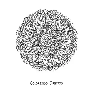 Desenho para colorir de mandala de ovos de Páscoa difícil