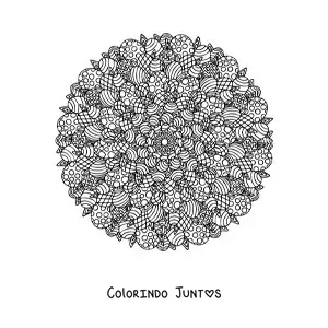 Desenho para colorir de mandala de ovos de Páscoa difícil