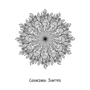Desenho para colorir de mandala de ovos de Páscoa difícil