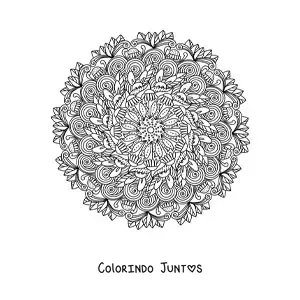 Desenho para colorir de mandala de coelho da Pascoa estilo Zentangle