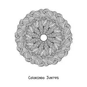 Desenho para colorir de mandala de ovos de Pascoa estilo Zentangle