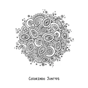 Desenho para colorir de ovos de Pascoa estilo Zentangle