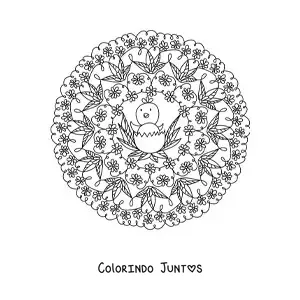 Desenho para colorir de mandala de Páscoa