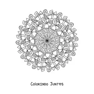 Desenho para colorir de mandala de presentes de Natal