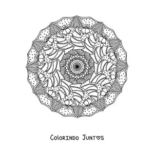 Desenho para colorir de mandala de Natal com árvores