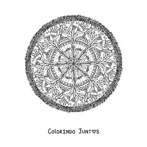 Desenho para colorir de mandala com bolas de Natal