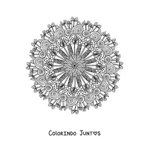 Desenho para colorir de mandala de Natal com presentes