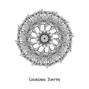 Desenho para colorir de mandala de Natal com presentes