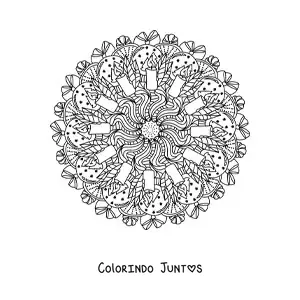 Desenho para colorir de mandala de Natal com velas